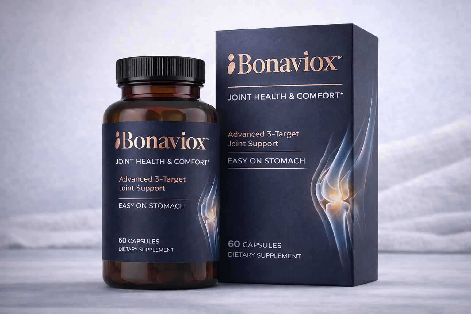 Bonaviox bottle and packaging — the product in the customer's hands